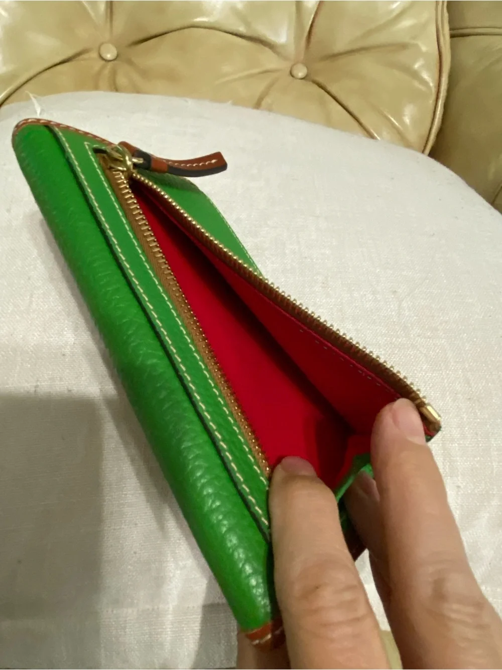 NWOT Dooney & Bourke Wallet Kelly Green Pebble Leather Long